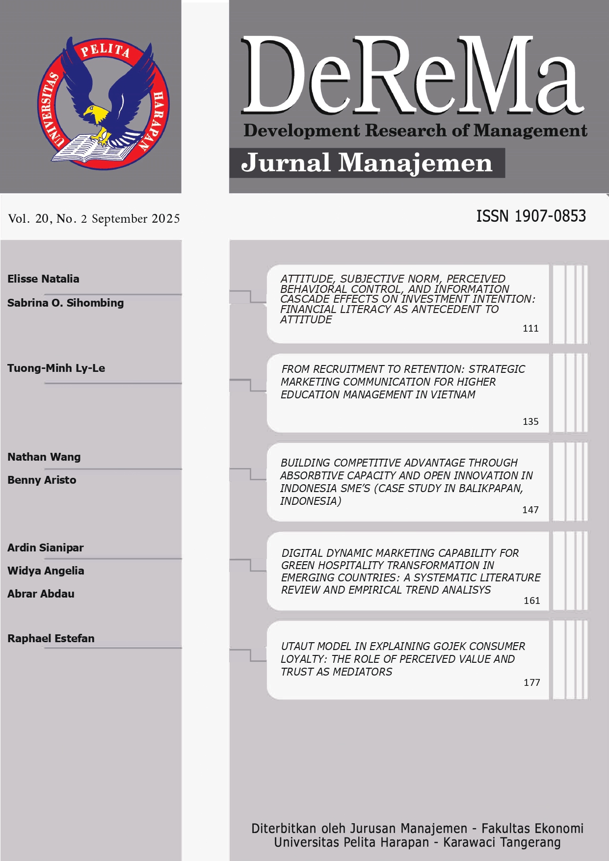 					View Vol. 20 No. 2 (2025): Vol. 20 No.2 (2025): September
				